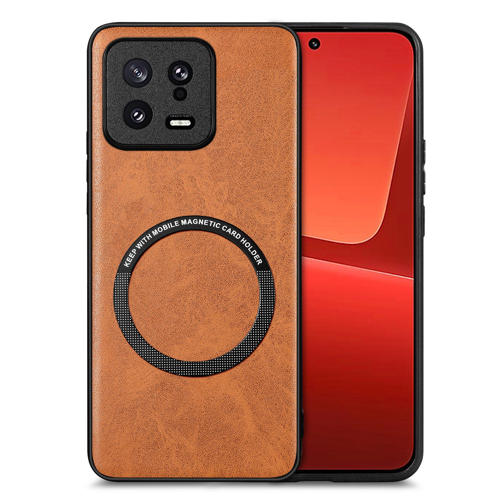 Anti-drop Phone Case Compatible with MagSafe for Xiaomi 13 5G PU Leather Coated PC TPU Cover Anti-drop Phone Case Compatible with MagSafe for Xiaomi 13 5G PU Leather Coated PC TPU Cover